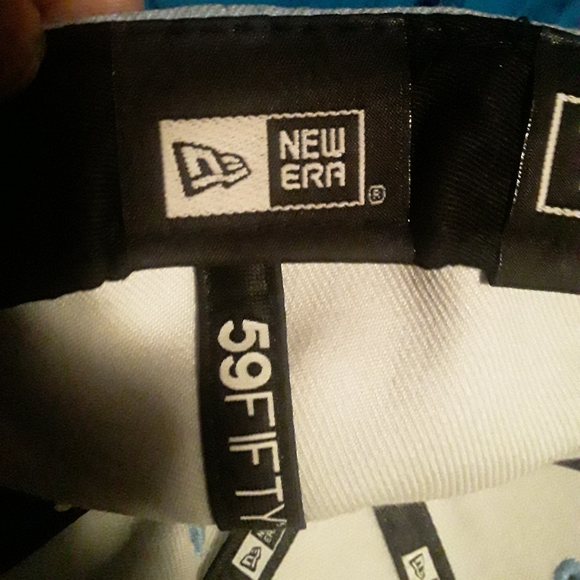 DC/New Er 59 Fifty Unisex 7 7/8 or 62.5 cm Baby Blue and White Fitted Ball Cap - Picture 6 of 16